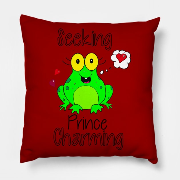 Seeking Prince Charming Pillow by DitzyDonutsDesigns