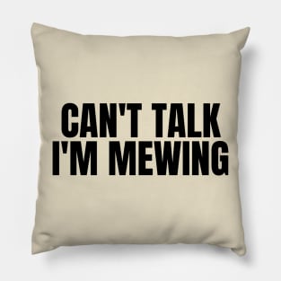 Can't Talk, I'm Mewing Pillow