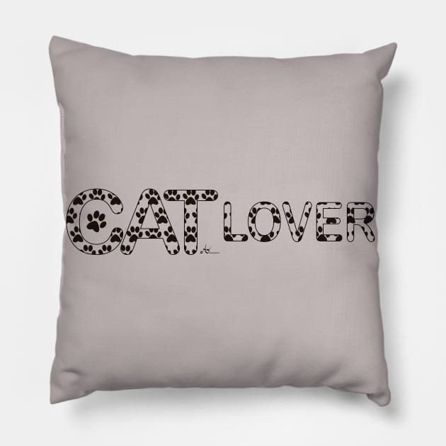 CAT Lover pawprint design Pillow by Symbolsandsigns