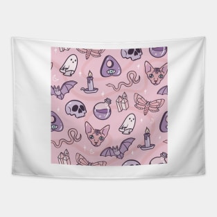 Spooky Pink Pastel Pattern Tapestry