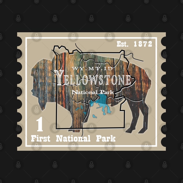 Yellowstone Stamp by Northofthepines