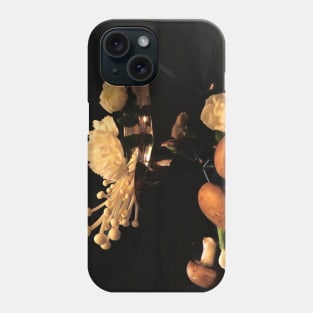 Mushrooms & Carnations - Baroque Inspired Dark Still Life Photo Phone Case