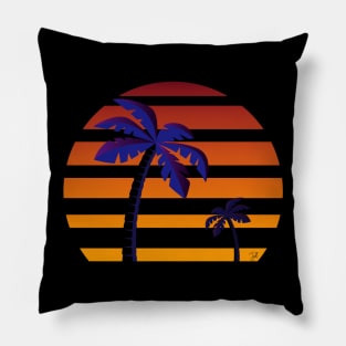 palm trees in the sunset Pillow