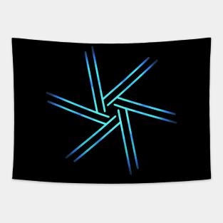 Neon blue geometric design Tapestry