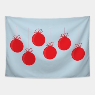 Merry Christmas Red Balls Decorations Tapestry