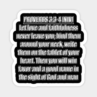 Proverbs 3:3-4 New International Version Bible Verse Magnet