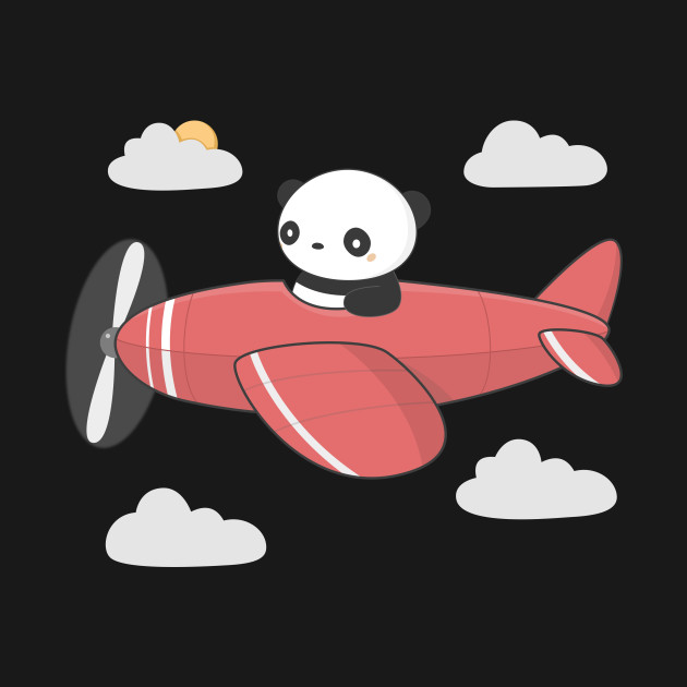 Disover Kawaii Cute Panda Flying - Cute - T-Shirt