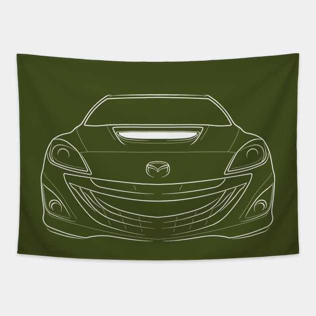 Mazda3 MPS BL Mazdaspeed 3 - front stencil, white Tapestry by mal_photography