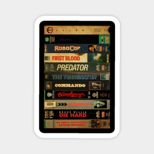 Retro 80's Action Movies - Cassette Style Magnet