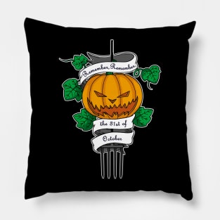 Spooky Halloween Pumpkin Tattoo Inspired Slogan Pillow