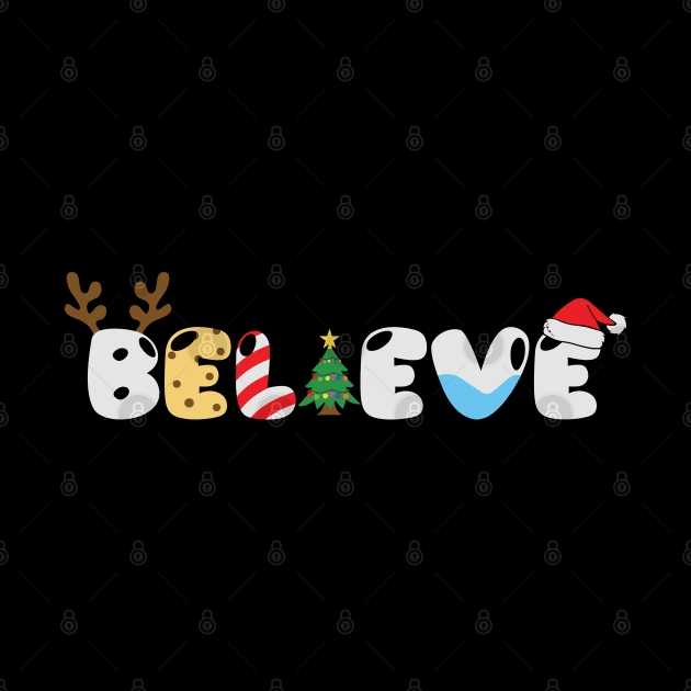 Believe Matching Family Christmas Gift by BadDesignCo
