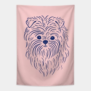 Affenpinscher (Pink and Blue) Tapestry