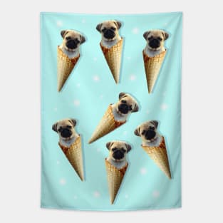 real ice cream pug pattern Tapestry