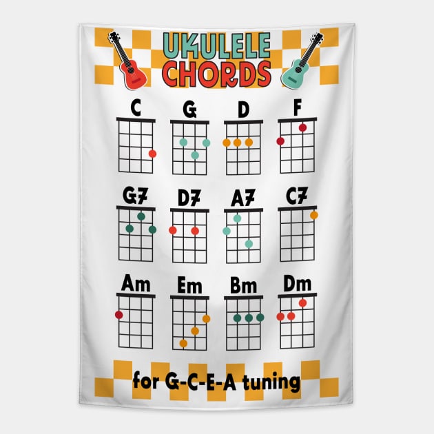 Ukulele Chords Tapestry by ameemax