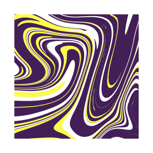 Purple Yellow Colors Marble Pattern Swirl Design Abstract Art Background T-Shirt