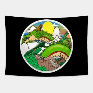 Dragon in Great Wall China Tapestry