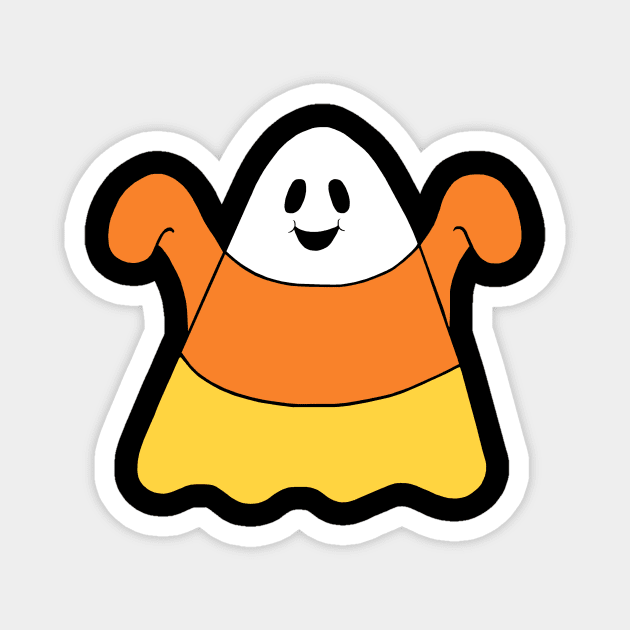 Candy Corn Ghost Magnet by Art by Deborah Camp