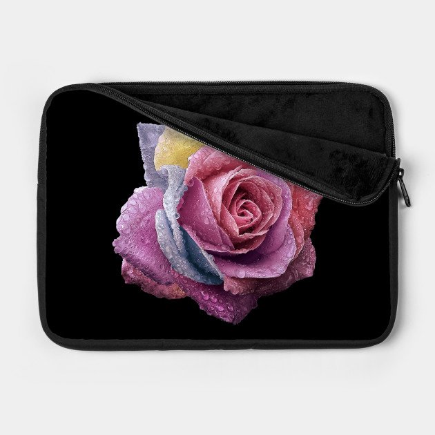 Purple Rose Abstract Art Flower Colorful Brush Painting Digital