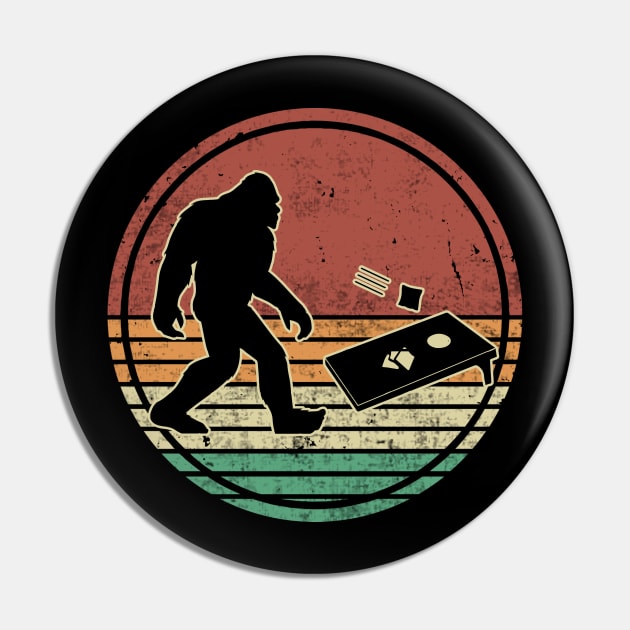 Cornhole Player Bigfoot Vintage Pin by Visual Vibes