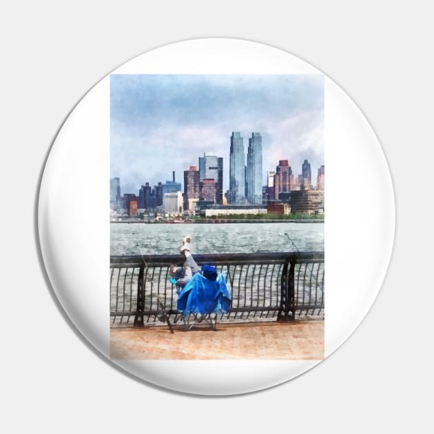 Hoboken NJ - A Relaxing Day For Fishing Pin by SusanSavad