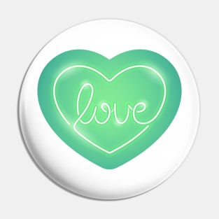 Love Neon Sign Green Pin