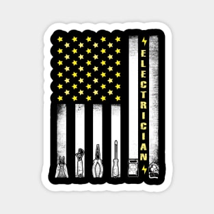 Patriotic Electrician American Flag Magnet