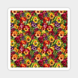 Floral Pansy flower repeating pattern Magnet