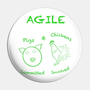 Agile Software Development,  Pigs and Chickens Illustration Pin