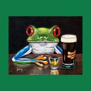 "Irish Pub Frog" - Frogs After Five collection T-Shirt