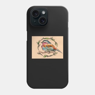 Soaring Rainbow - Bird Watercolor Painting on vintage paper. Phone Case