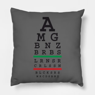 Snellen automotive eye test for Merc (original color) Pillow