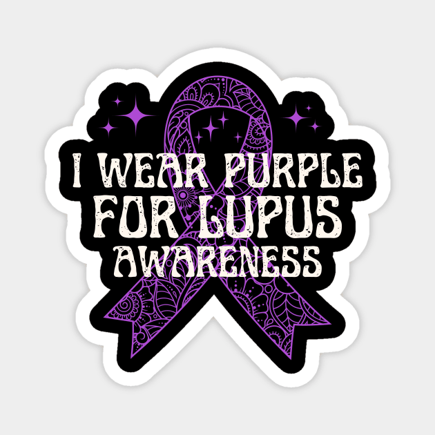 I Wear Purple For Lupus Awareness Magnet by Point Shop