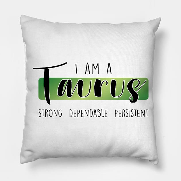 I am a Taurus Pillow by MissOstrich