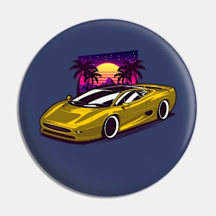 Yellow XJ220 Classic Supercar Pin