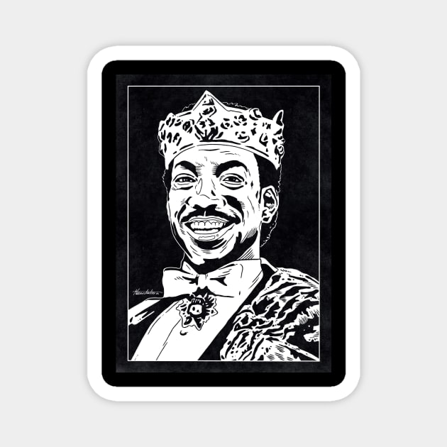 PRINCE AKEEM - Coming to America (Black and White) Magnet by Famous Weirdos