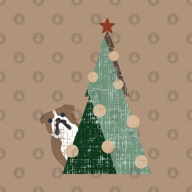 Minimal Christmas English Bulldog by huebucket