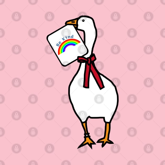 Gamer Goose Says Be Kind with Rainbow by ellenhenryart