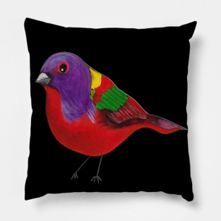 Painted bunting , cute bird Pillow