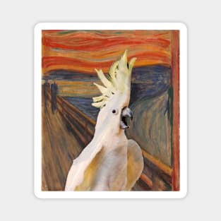 Scream Munch Sulphur Crested Cockatoo Magnet