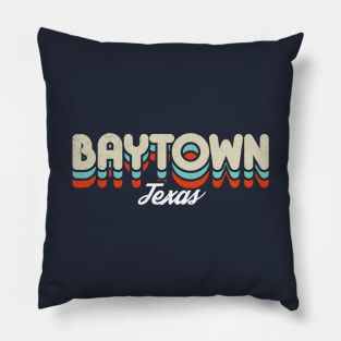 Retro Baytown Texas Pillow