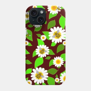 Honey Bees And Flowers - Flower Art Phone Case