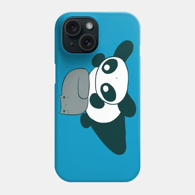 Panda and Gray Cat Phone Case by saradaboru