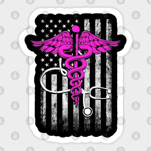 Cute Proud Nurse Flag Gifts Nursing School Student - Nurse - Sticker