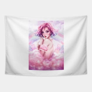 Aesthetic Bubblegum Cotton Candy Tapestry