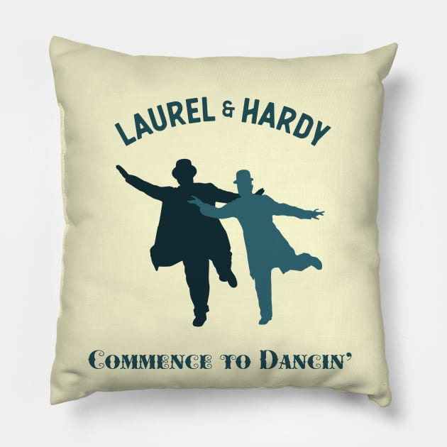 Laurel & Hardy - Commence to Dancin' (Single - V1) Pillow by PlaidDesign