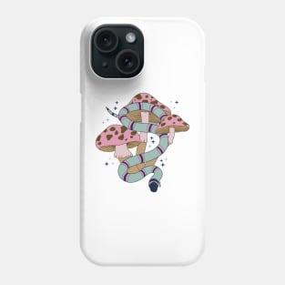 Snake and Mushrooms - Blush pastels Phone Case
