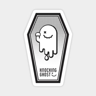 KNOCKING GHOST Logo in Black Magnet