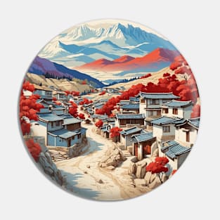 Darangee Village South Korea Travel Tourism Retro Vintage Pin