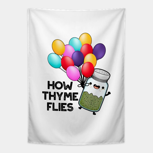 How Thyme Flies Funny Herb Pun Tapestry by punnybone