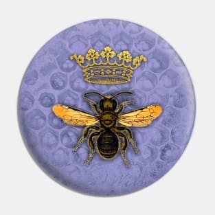 Queen honey bee in a periwinkle hive Pin